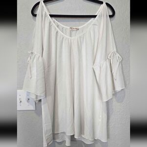 White Challis Cold Shoulder - XXXL